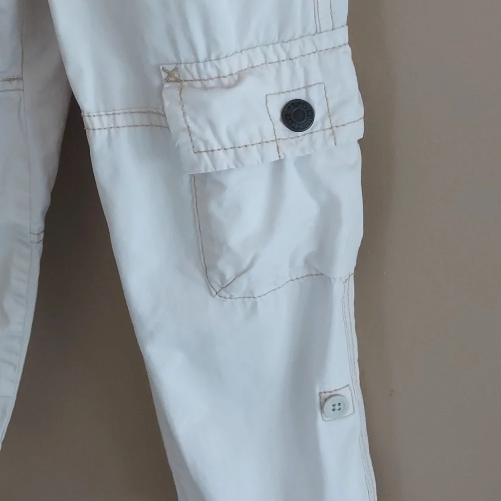 Old Navy light weight rolled up cargo pants adjustable waist - light beige - 3T